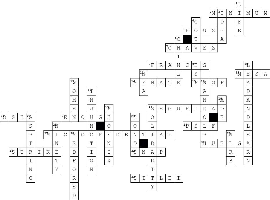 AEA Crossword Solutions