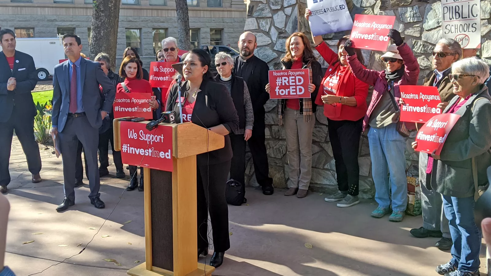 Group holding RedforEd signs