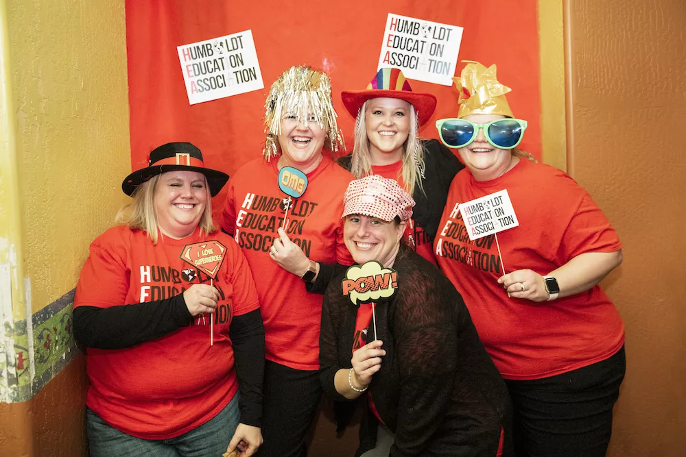 Arizona teacher Amy Bowser (second from left) at a celebratory get-together to honor education support professionals.