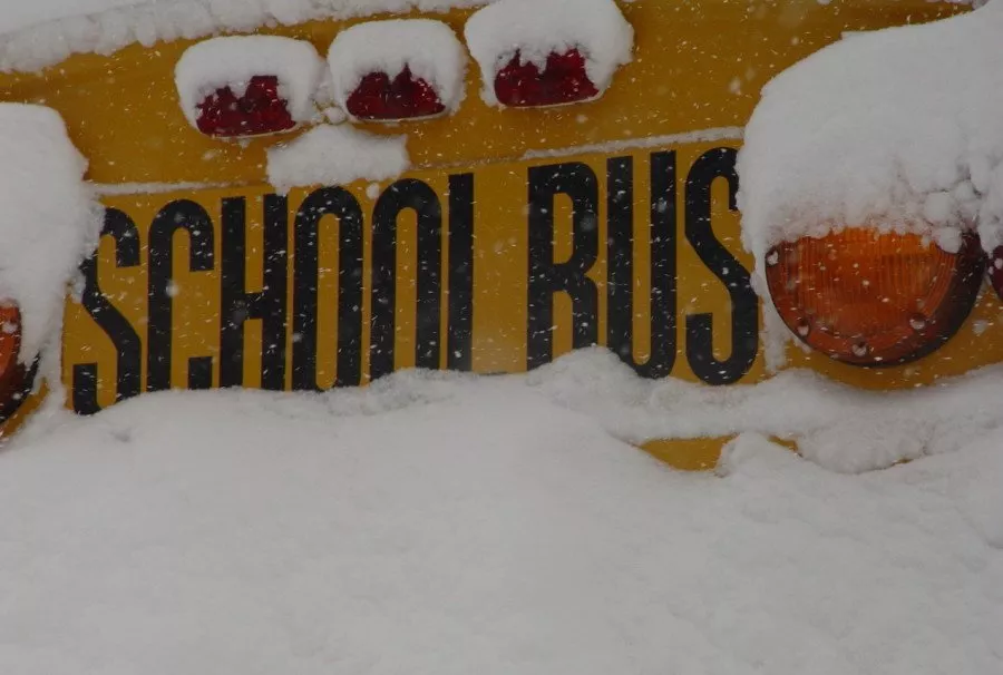 snow covered bus