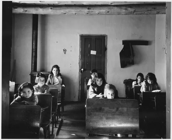 Children in school room